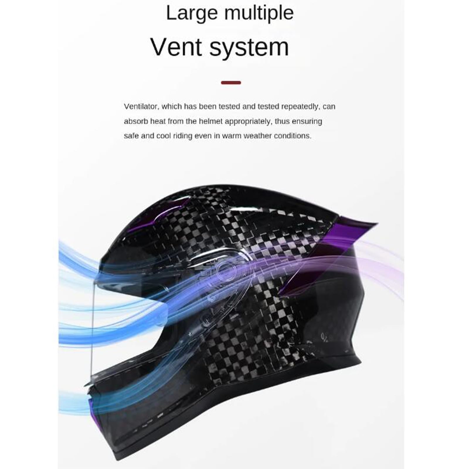 Casco Moto in Fibra di Carbonio, Casco Moto Integrale con Ala Posteriore, Casco Moto da Strada omologato DOT/ECE per Uomo Donna