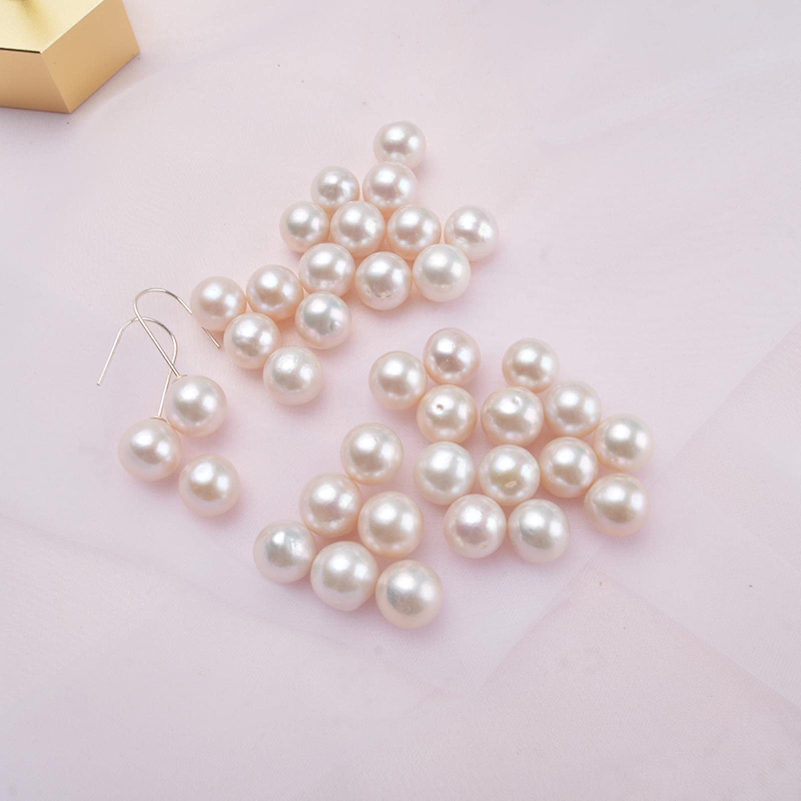 LOKILOKI Vera Perla Naturale d'Acqua Dolce Orecchini Pendenti con Perle Rotonde Grandi per Le Donne Regalo Gioielli in Argento Sterling 925