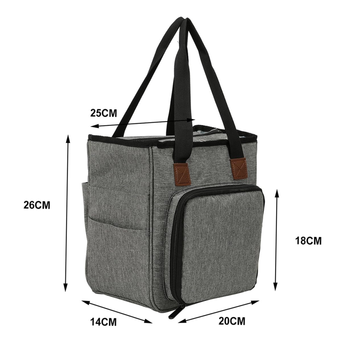 Wollgarn Aufbewahrungstasche Großes Fassungsvermögen Mehrteilige Strick Häkeltasche Praktischer Organizer für Strickzeug und Handarbeitszubehör für Zuhause und Unterwegs
