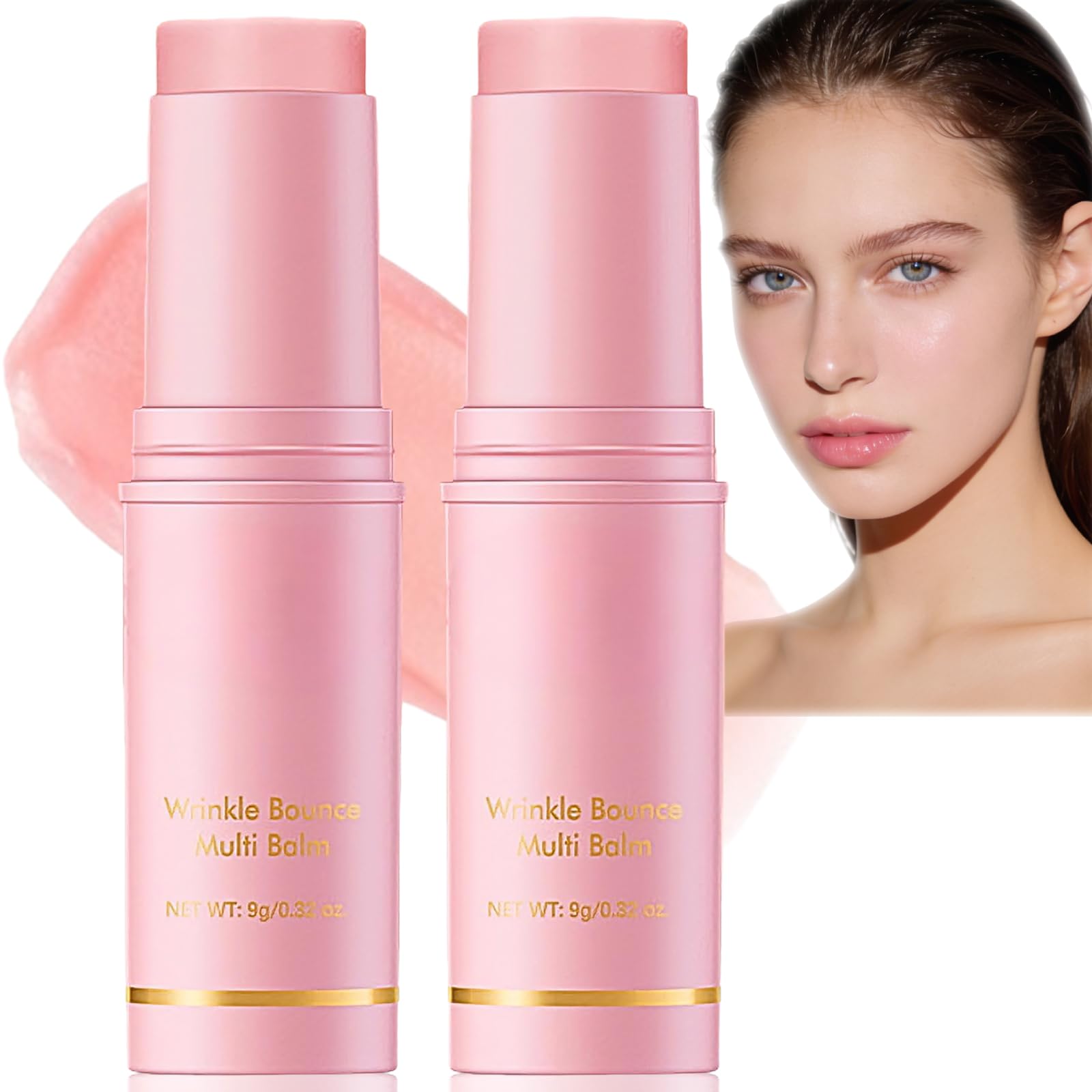 2PCS Collagen Stick for Face & Lips, Multi-Collagen Wrinkle Filler & Lifting Balm, Deep Hydration, Moisturizing Day Care to Plump, Tighten & Smooth Fine Lines