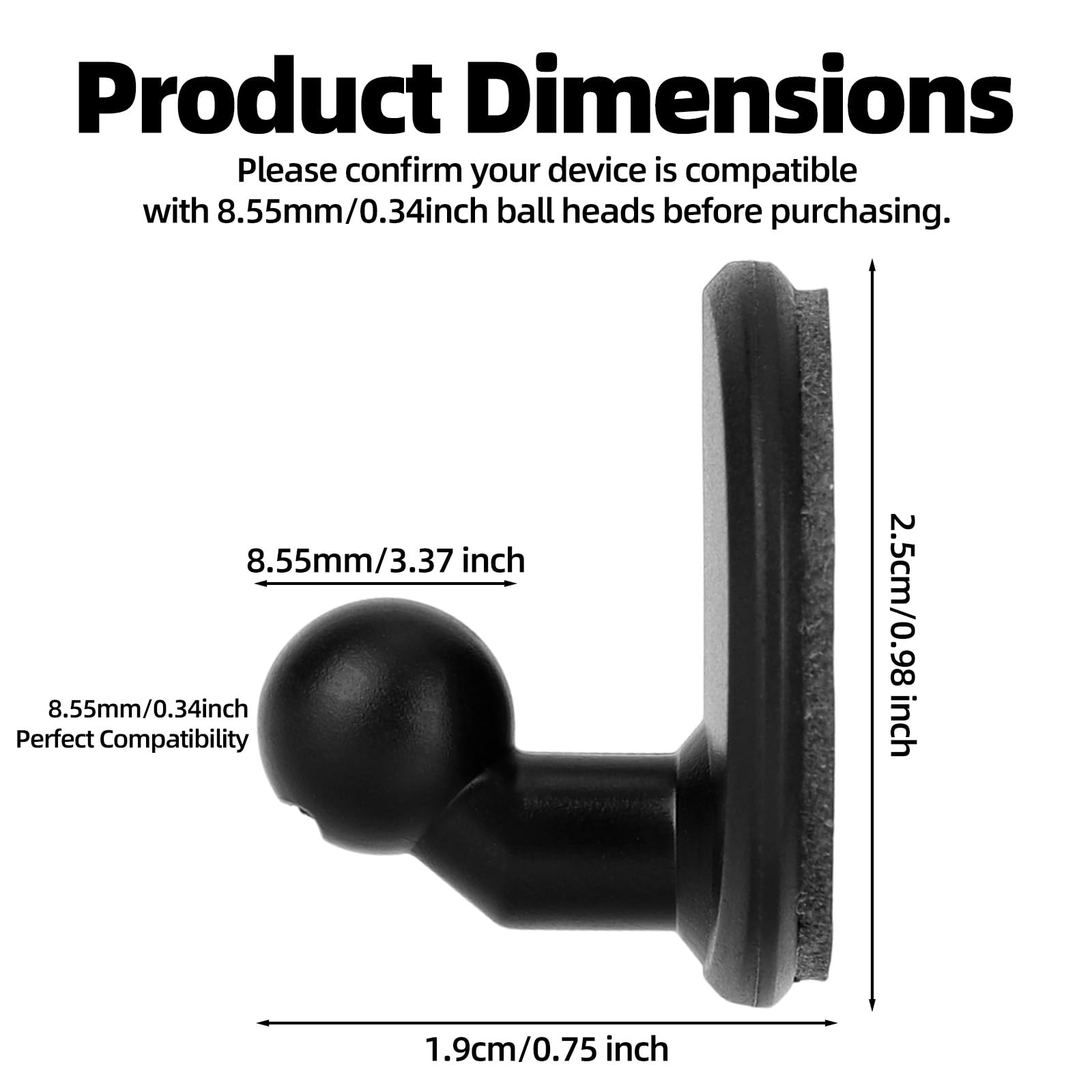 2pcs Dashcam Adhesive Mount, Durable Plastic Windshield Stand Holder Replacement Part Compatible with Garmin Dashcam Mini 2/3/45/46/47/55/56/57/65W/66W/67W/X110/X210/X310/Tandem Accessories — view 2