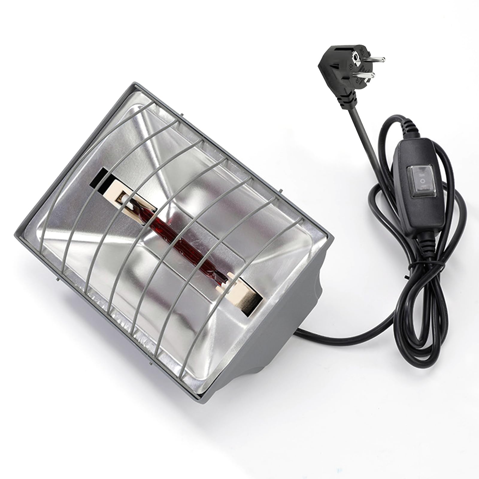 Lampe chauffante à lumière rouge - 175 W - Pour poulaillers - Avec interrupteur économique - Câble de 1,7 m - Lampe chauffante automatique - Thermostatique - Pour poussins, porcelets, chiots