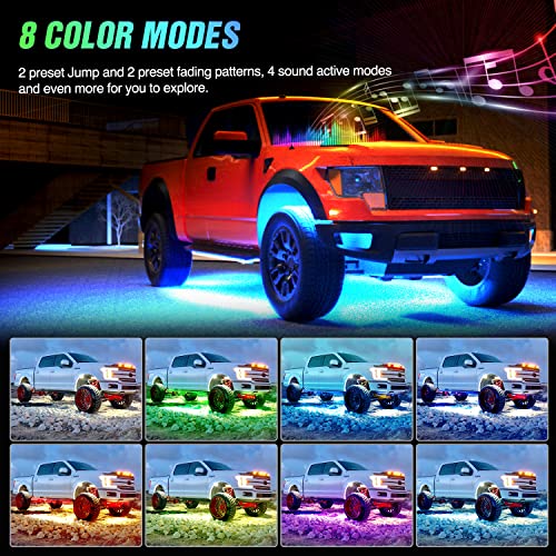Nilight TR-105-A 4Pcs Car Underglow Neon Accent Strip Lights 252 Leds Rgb 8 Color Sound Active Function Music Mode With Wireless Remote Control Underbody Light Strips thumb #4