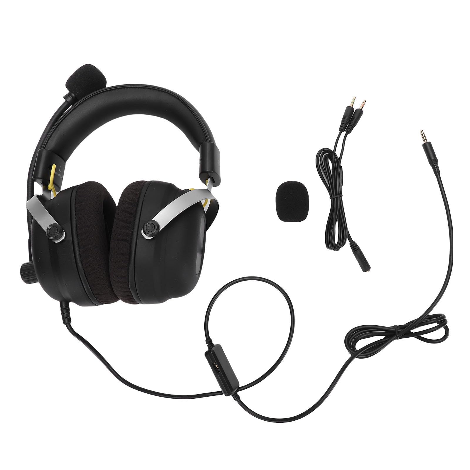 AMONIDA Gamingowy Zestaw Słuchawkowy, Dźwięk Przestrzenny 360°, Ergonomiczne Słuchawki do Gier z lokalizacją Dźwięku, Gniazdo 3,5 Mm Typu Plug and Play