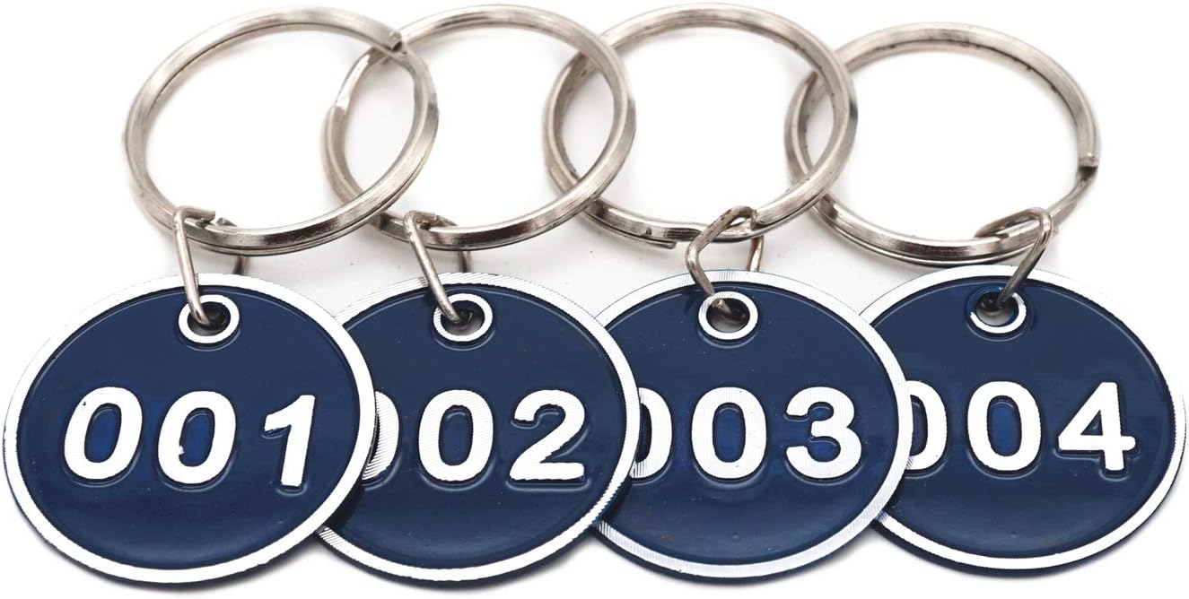 NanTun Aluminum Alloy Metal Key Tag Set, Number ID Tags Key Chain, Numbered Key Rings
