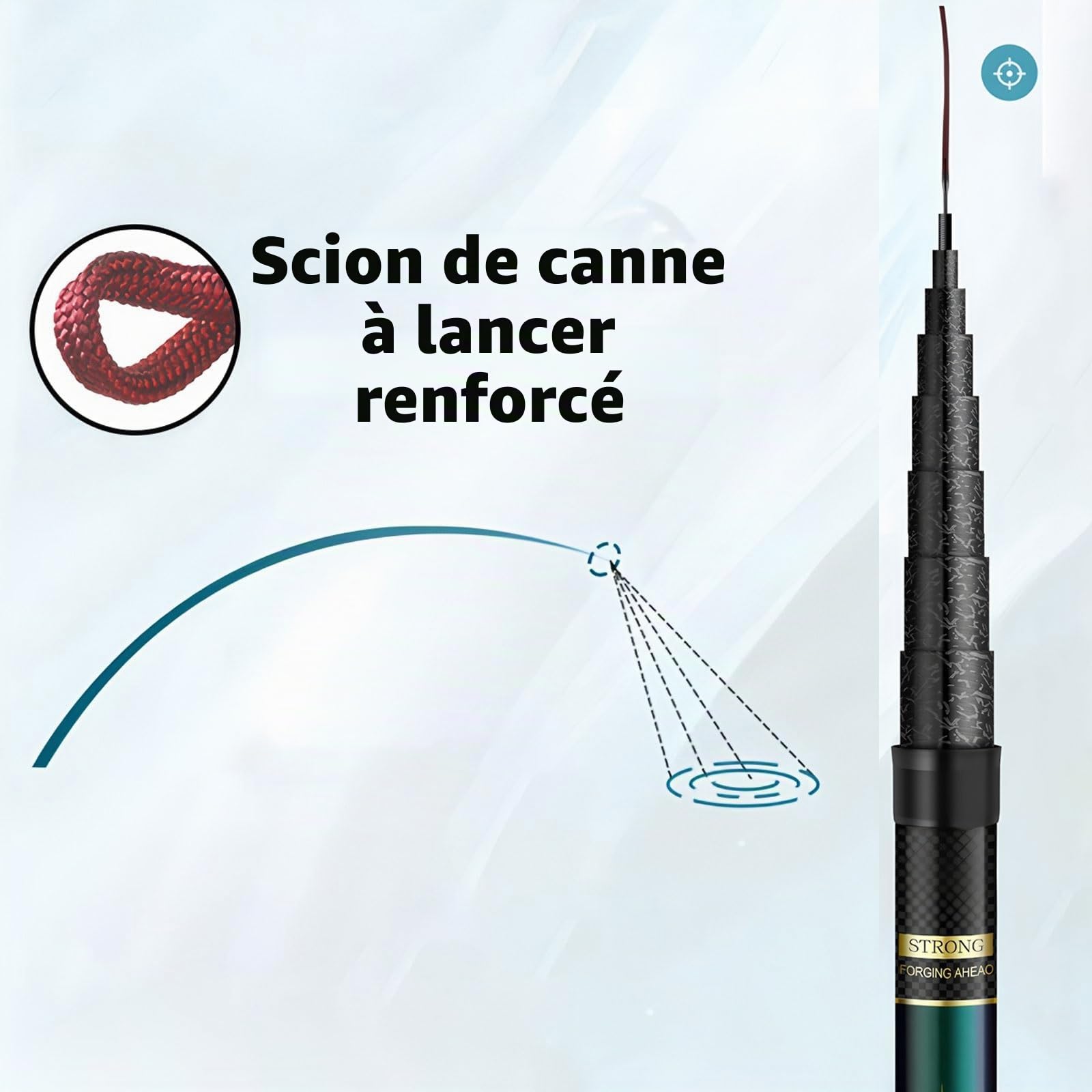 Canne à pêche télescopique en Carbone 8-16m Canne a Peche Carpe Canne a Coup Facile à Transporter et à Utiliser avec poignée antidérapante pour de Longues périodes de pêche(7m)