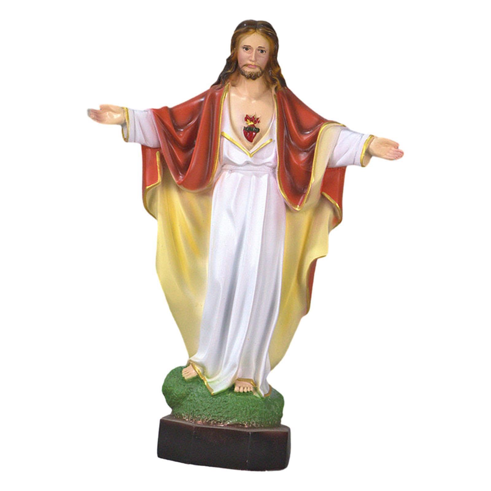 Exquisita Escultura católica navideña, Adorno, Estatua de Jesús, | resina, colección. Gran atención al color y al detalle. Se destaca especialmente la posición de las manos de la .