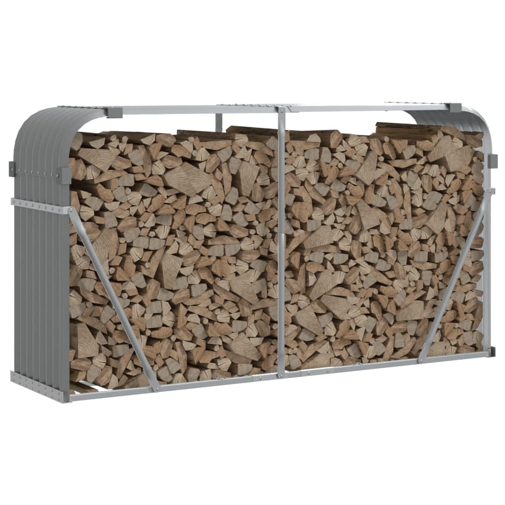 Kaminholzunterstand, Kaminholzregal mit viel Stauraum, Feuerfest Brennholzregal mit Haken, Garten Holzlager Unterstand, Verzinkter Stahl (Grün 40x45x170cm) (180 x 45 x 100 cm)