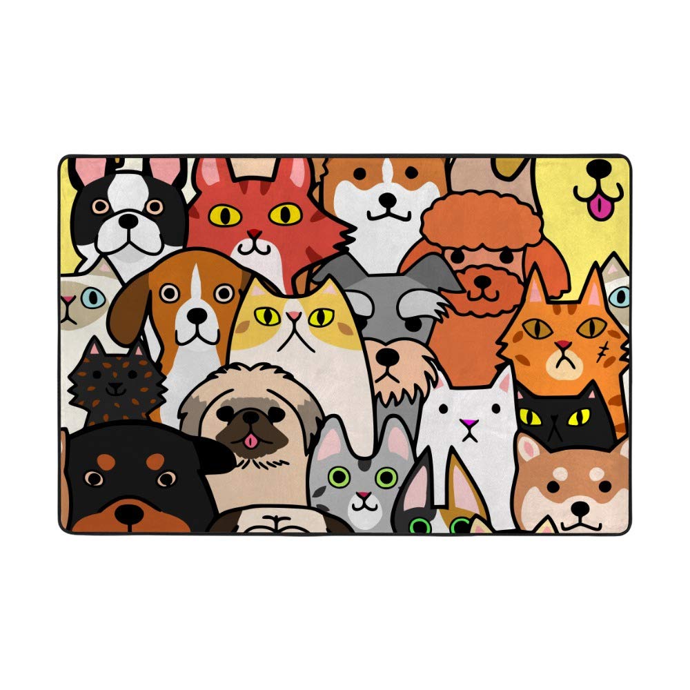 Tapis coloré Ruchen pour salon et maison 183x122cm en velours corail
