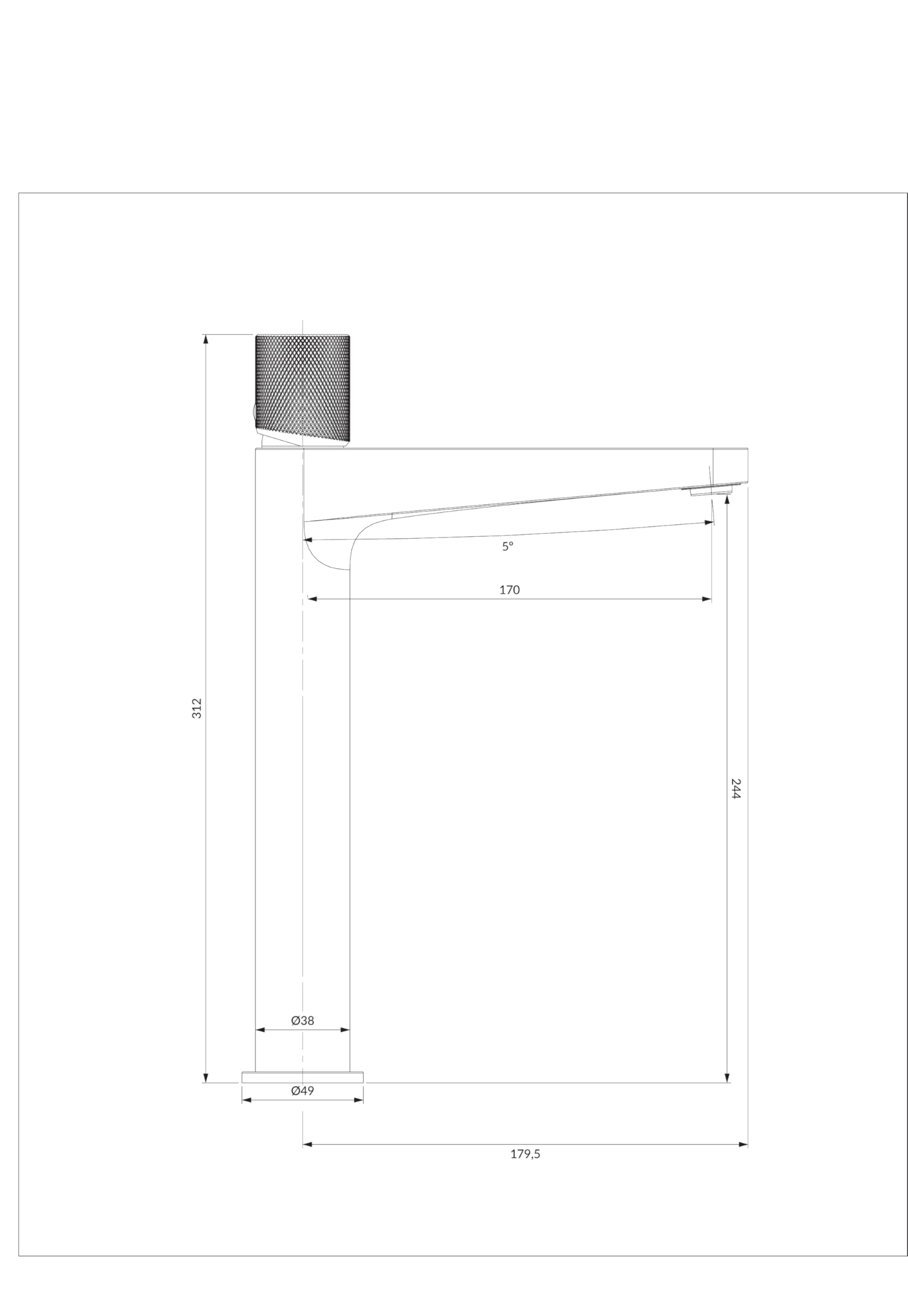 Omnires CT8012CR, Tall Sink Faucet Contour, Chrome - Image 2