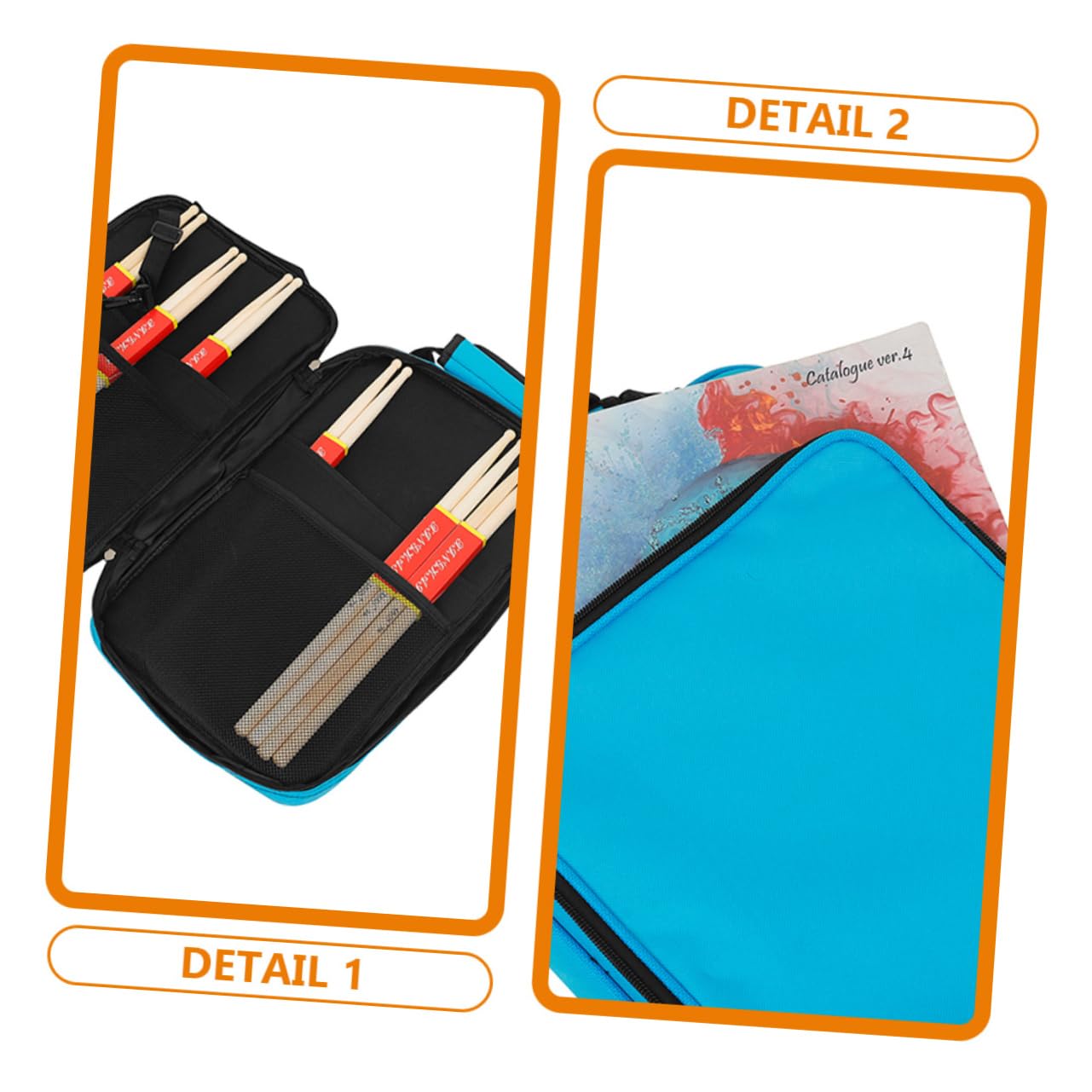 Abaodam Borsa Tracolla Portatile Design Batteria per Oxford e Blu Bacchette Conservare Maniglie Comode Accessori per Percussioni