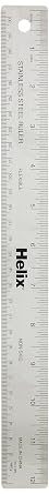 Helix - Flexible Stainless Steel Non Skid Ruler 12 Inch/30cm - Crafting & Construction Measurement - Precision & Stability - Durable & Rust-Resistant Design