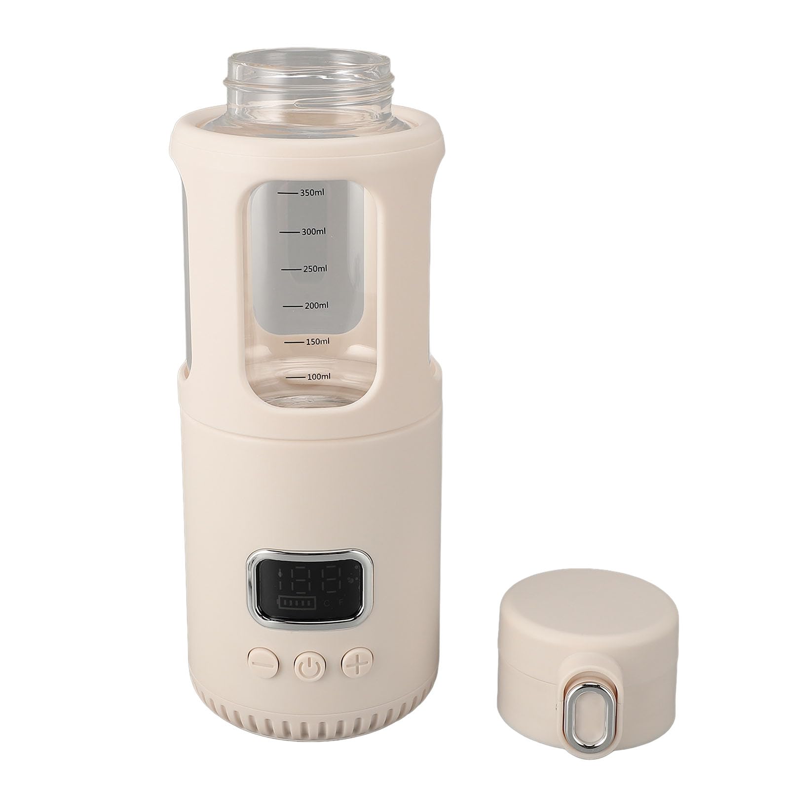 Podróże Podgrzewacz do Butelek, Przenośny Podgrzewacz do Mleka 350ML, 37 ℃ do 55 ℃ Regulowana Temperatura, Akumulator USB do Szybkiego Podgrzewania Podgrzewacz do Butelek dla