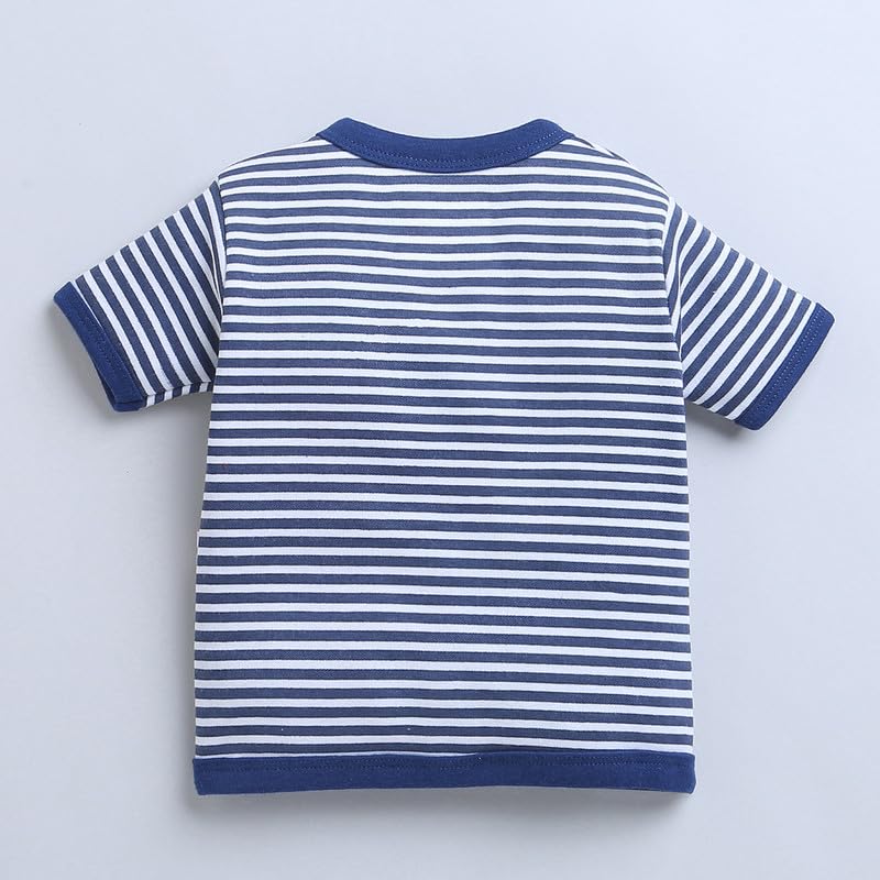 BUMZEE Peb9015 Jungen Jablas mit halben Ärmeln, Marineblau und Weiß, 3 Stück