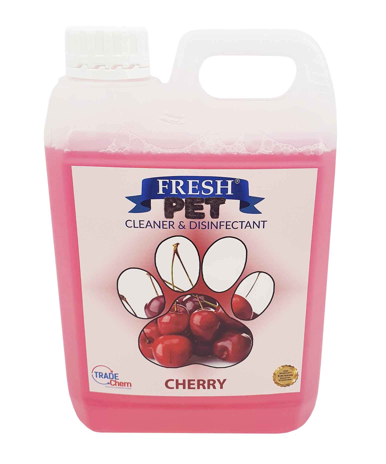 Trade Chemicals Pet Disinfectant Deodoriser Cleaner Kennels Artificial Grass Fresh Pet 2L (Cherry)