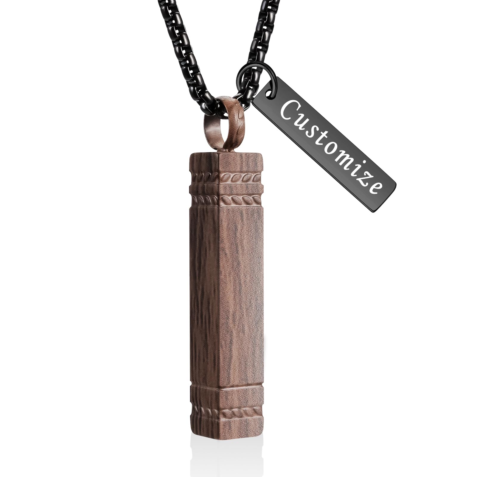 abooxiu Urn Necklace for Ashes Memorial Cremation Jewelry for Ashes Stainless Steel Ashes Jewelry Cube Ashes Necklace Bar Urn Pendant for Women Men