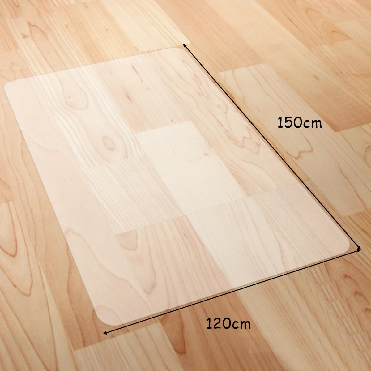 LIFEZEAL 120x150cm Tappeto Protettivo per Sedia con Ruote, Tappetino, Antiscivolo, Antigraffio, Pulizia Facile, Salva, Protegge Parquet, Protezione di Piastrelle, Pavimenti Duri, PVC, Trasparante