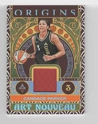 2023 Panini WNBA Origins Art Nouveau Memorabilia #16 Candace Parker Used Jersey Las Vegas Aces Official Basketball Trading Card