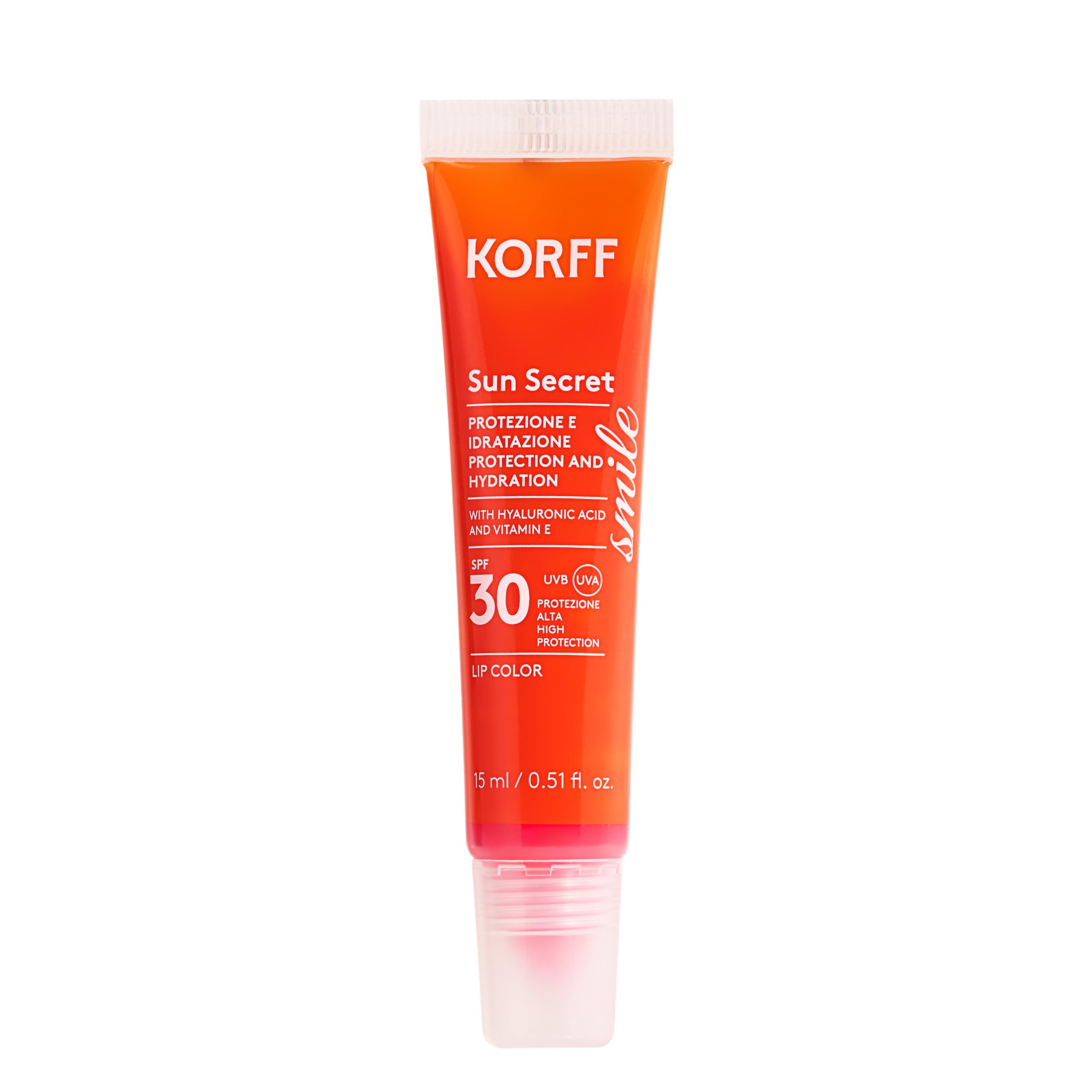 Korff Sun Secret Smile Lip Color SPF30, 02 Raspberry Pink, 15 ml