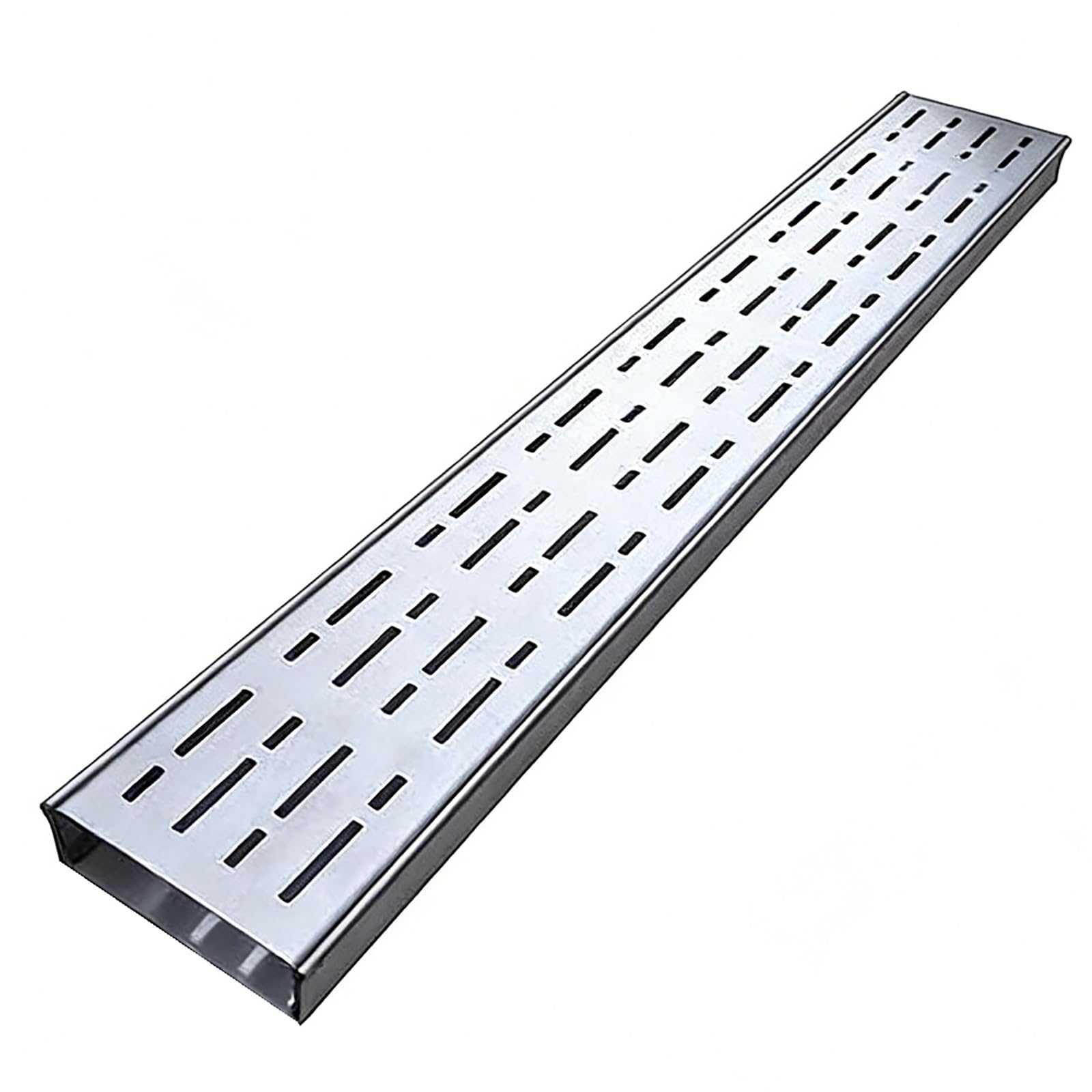 WQPMNYG Heavy-Duty Stainless Steel Drainage Channel with Grate - Driveway & Terrace Linear Gutter Set (W15cm x H5cm / 5.9in x 2in) for Efficient Water Flow Management