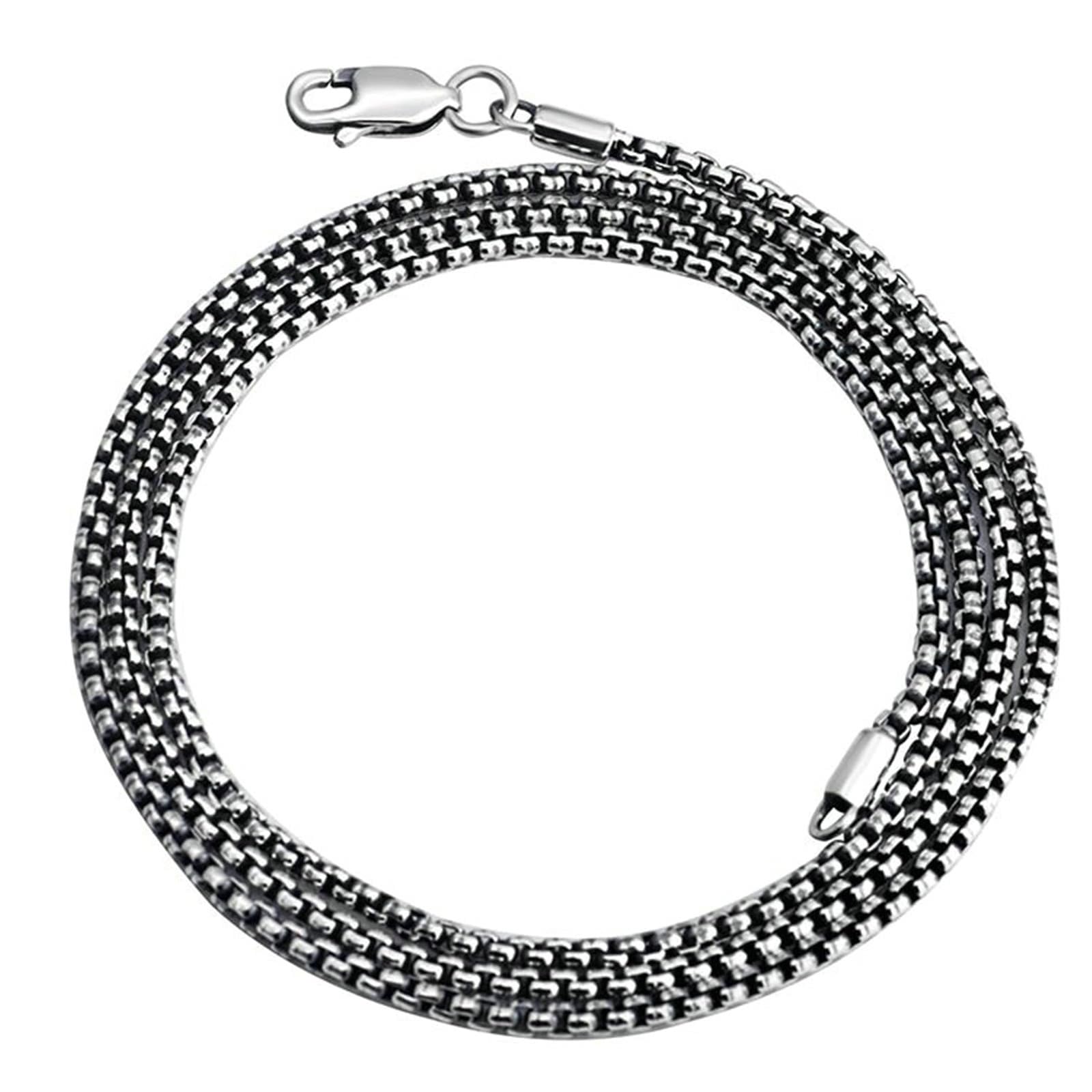 KnSam Collar de cadena Belcher de plata de ley maciza para hombre