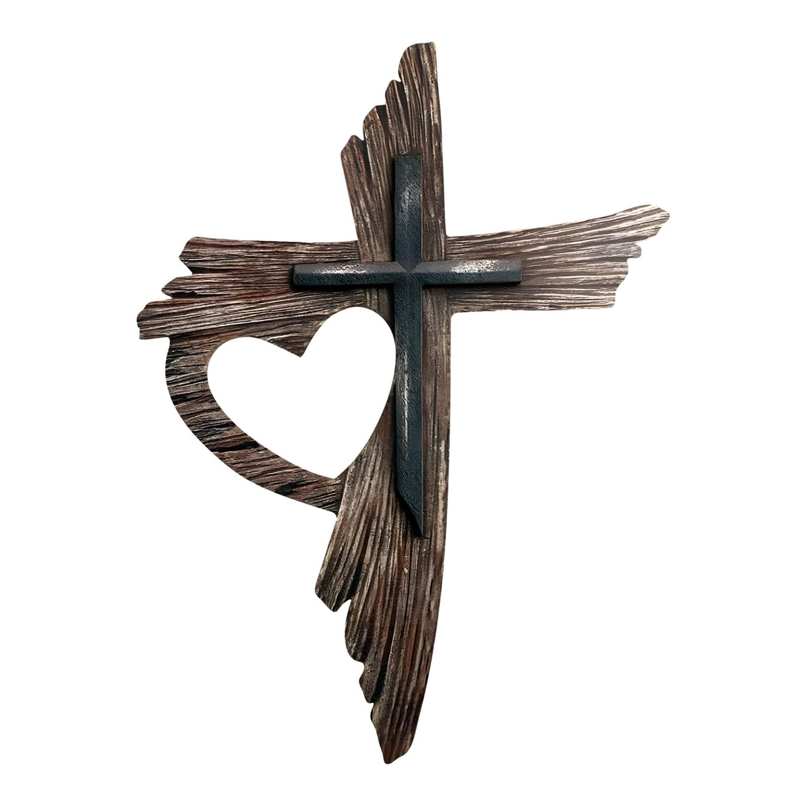 Tsophreniq Carved Crucifix Statue Wall Hanging Decors Wooden Crosses Ornament for Entrance Baptisms Decors Easters Religious Gift Religious Wall Hanging Crosses
