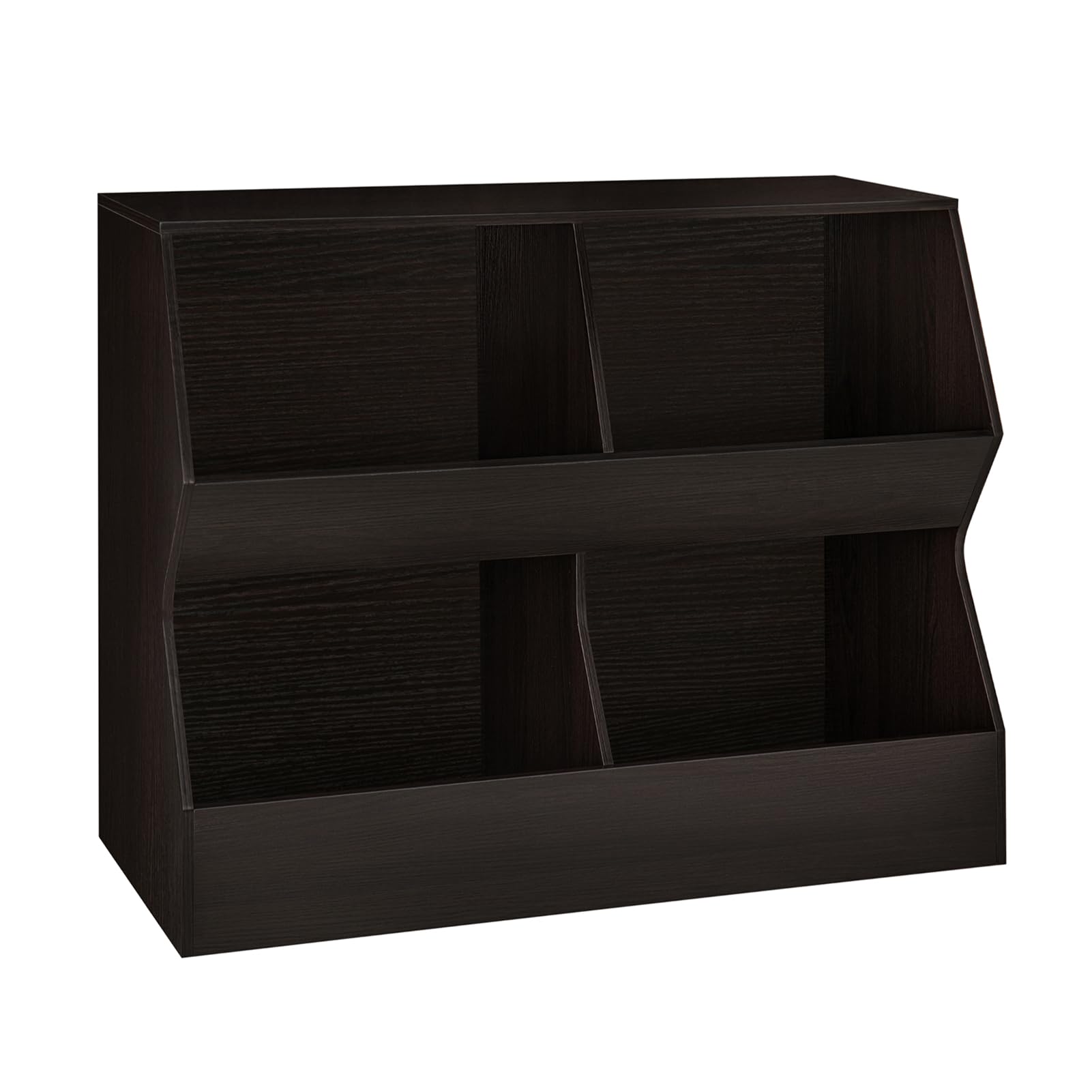 DINZI LVJ Kids Bookshelf, Toy Storage Organizer, Wooden Toy Storage Cabinet, 4 Cubby Children Bookcase, 39.4" L Toddler Book Shelf for Bedroom,