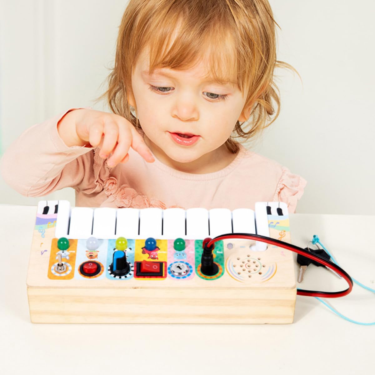 Juguete Musical de Madera Led, 1 Pieza, Electrónico, para Niños