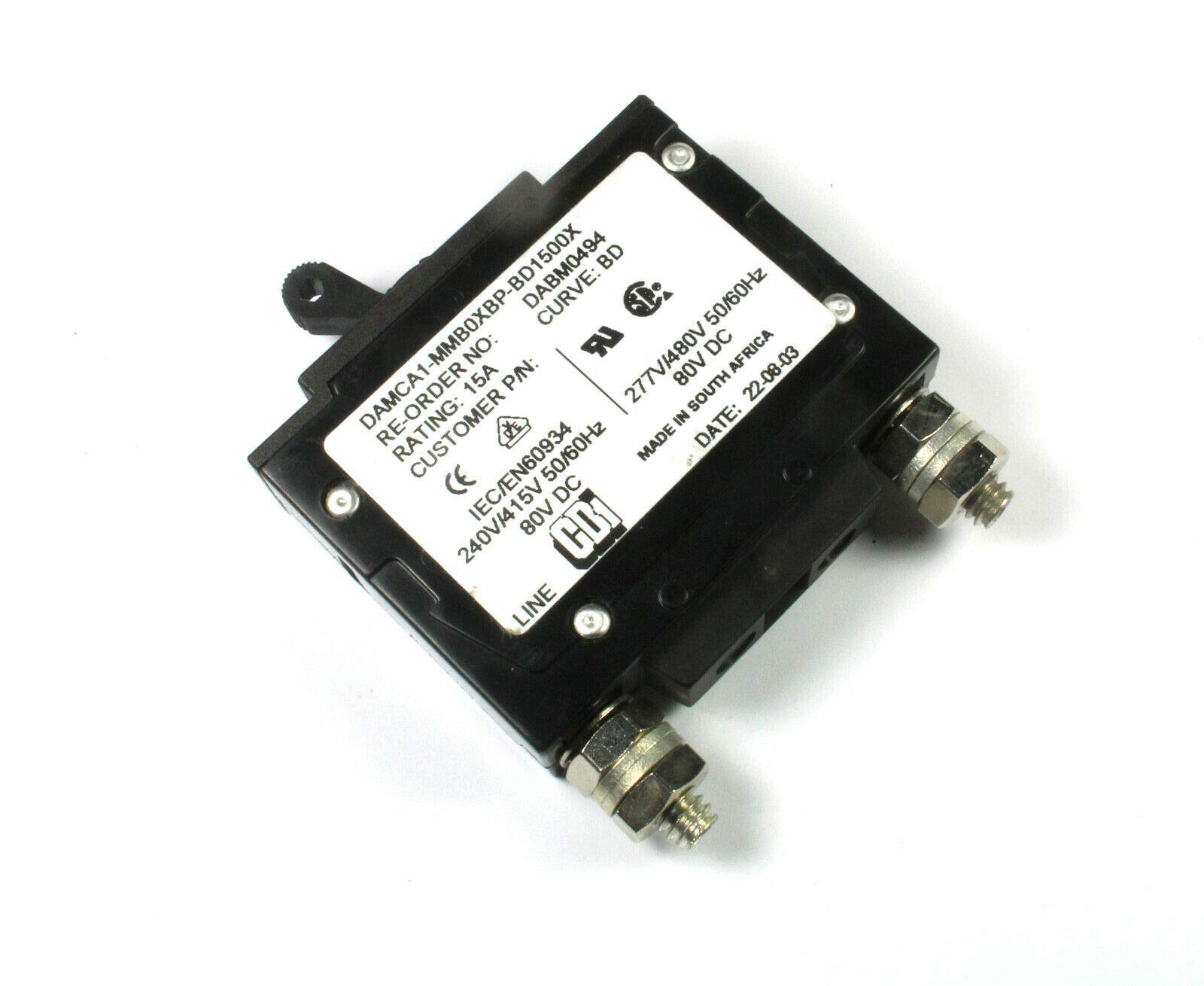 BLK #2) CBI Magnetic Circuit Breaker, 15 Amps BD Curve, 80VDC 240V