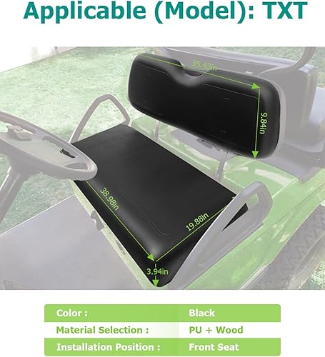 Miniatura 2 de Cojines de repuesto para asiento de carrito de golf EZGO TXT 1994-2013, juego negro de 2 piezas