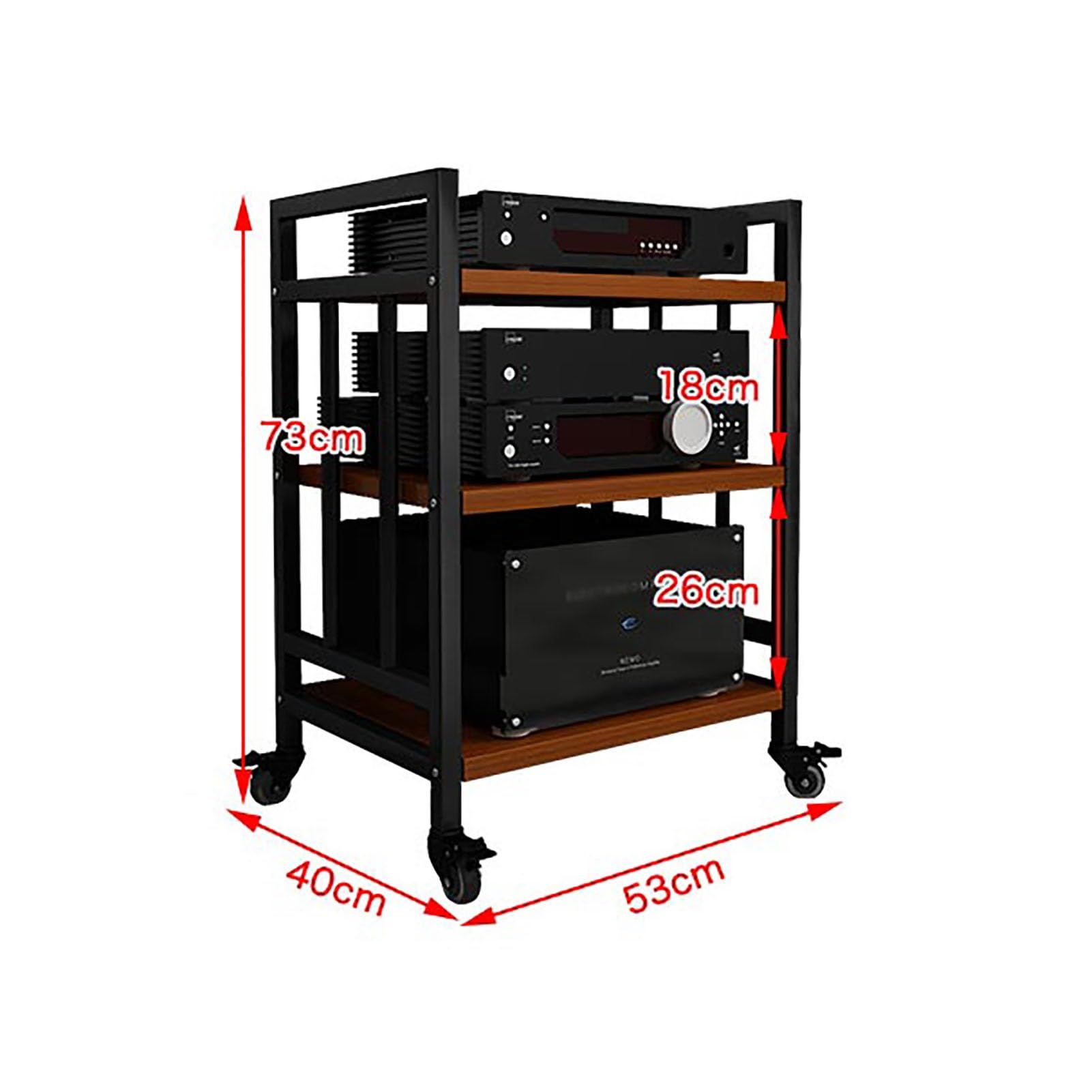 XingLi 4-tier Media Stand Audio/Video Component Cabinet, Modern AV Cabinet With Adjustable Height Shelves, Audio Rack Tower Perfect For/Xbox/ PS5/ Switch/Game Consoles(B)