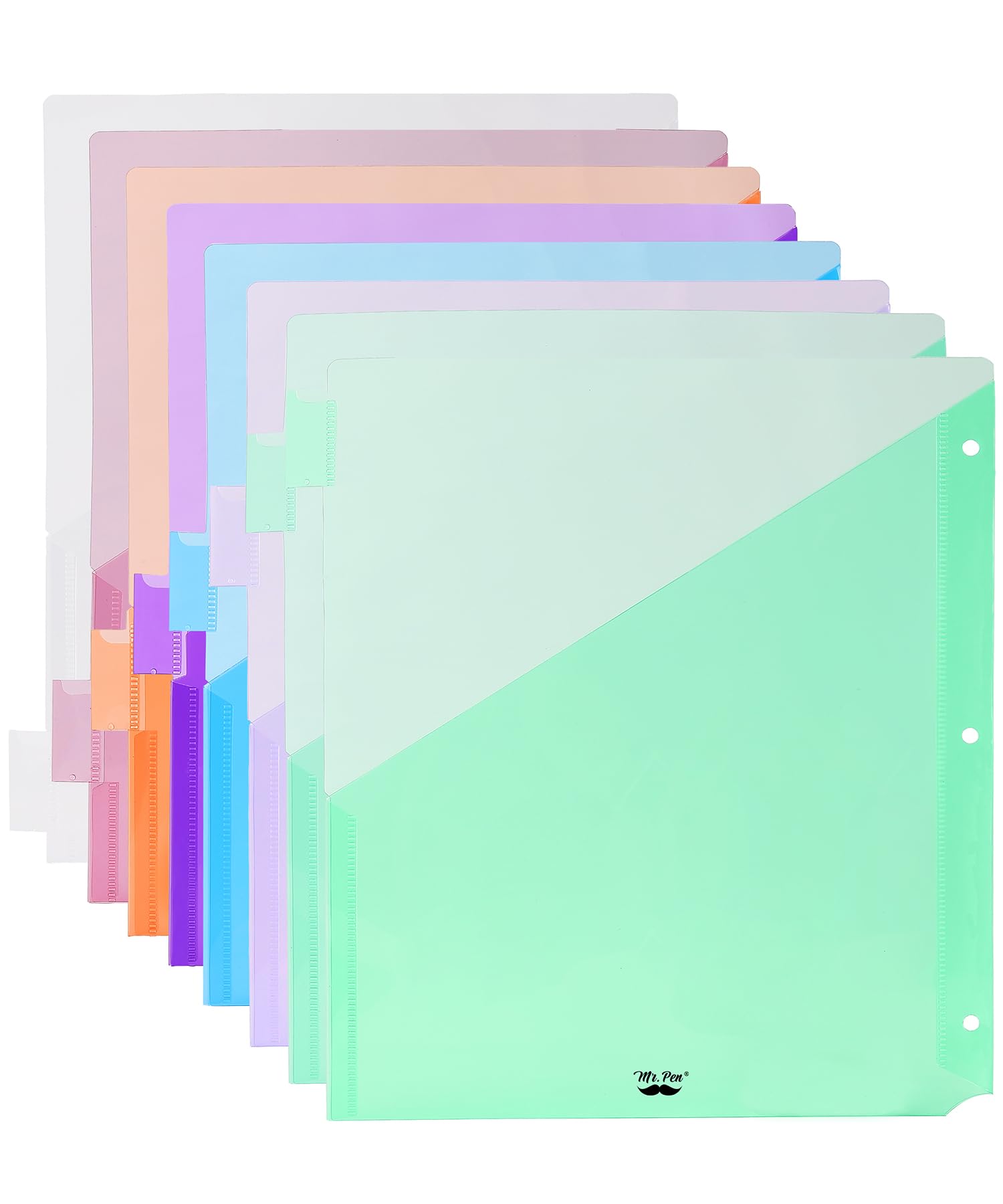 Mr. Pen- Binder Dividers with Pockets and Tabs, 1 Set, 8 Tabs/Set, Colorful, 3 Ring Binder Dividers with Tabs and Pockets on Both Sides