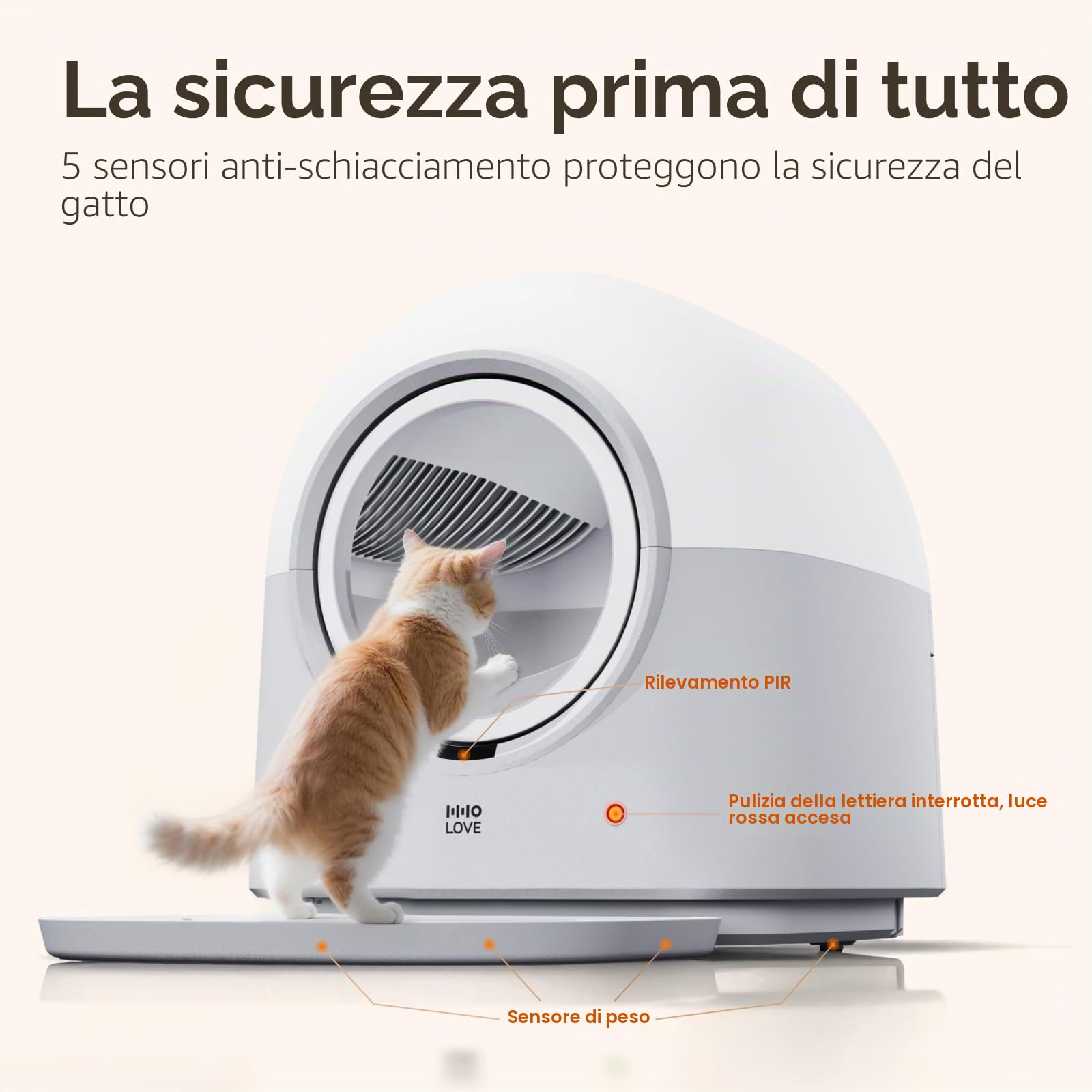 ABRCT Lettiera Gatto Autopulente PRO, 66L Lettiera Autopulente per Gatti e APP, Antipizzicamento, Anti-Fuoriuscita, Adatto per Famiglie con Più Gatti