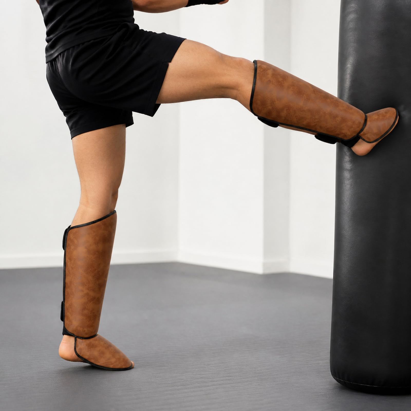 Piedi Protezione Shin Guard,Parastinchi Piedi Protezione Shin Guard,Parastinchi per Arti Marziali,vestibilità Sicura,Comodo,Traspirante,per Boxe,Muay Thai,Sport da Combattimento