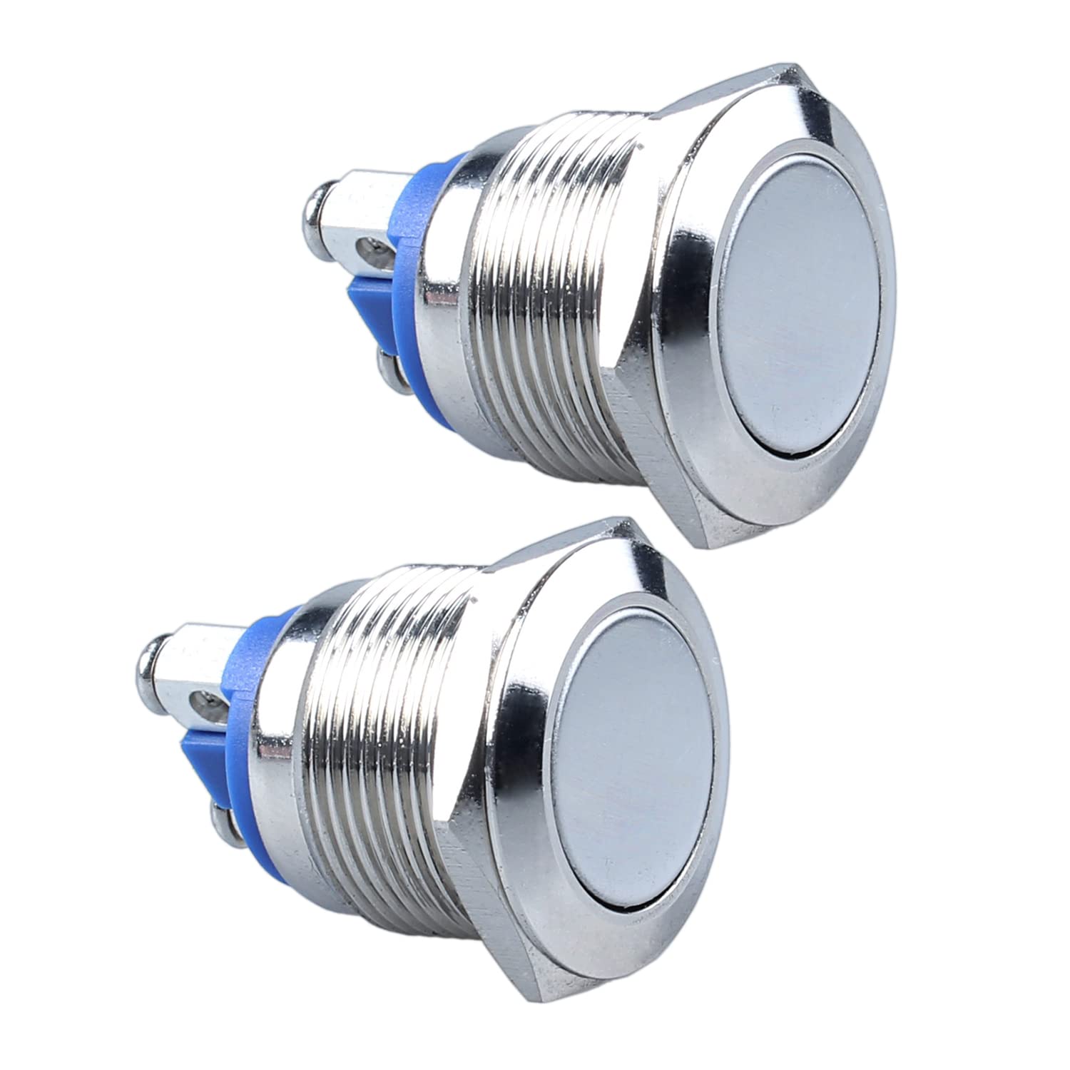 DMWD 2-Pack 19mm Momentary Metal Waterproof Push Button Switch 3/4