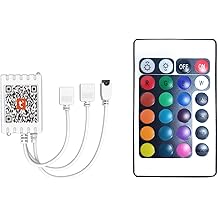DAYBETTER 2 Ports 24 Key Tuya Smart Wi-Fi Led Strip Lights Remote Control, 4 Pin Output Dimmable Remote Controller Voltage DC 12V(Without Power Adapter)