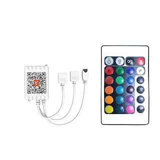 DAYBETTER 2 Ports 24 Key Tuya Smart Wi-Fi Led Strip Lights Remote Control, 4 Pin Output Dimmable Remote Controller Voltage DC 12V(Without Power Adapter) - Amazon product rated Grade B