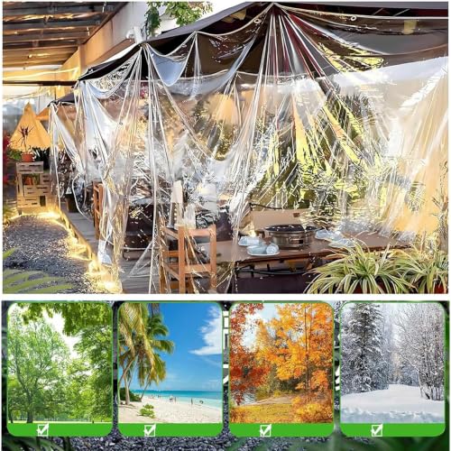 Lona impermeable con ojales 1.6x2.2m resistente para cubierta transparente exterior 4