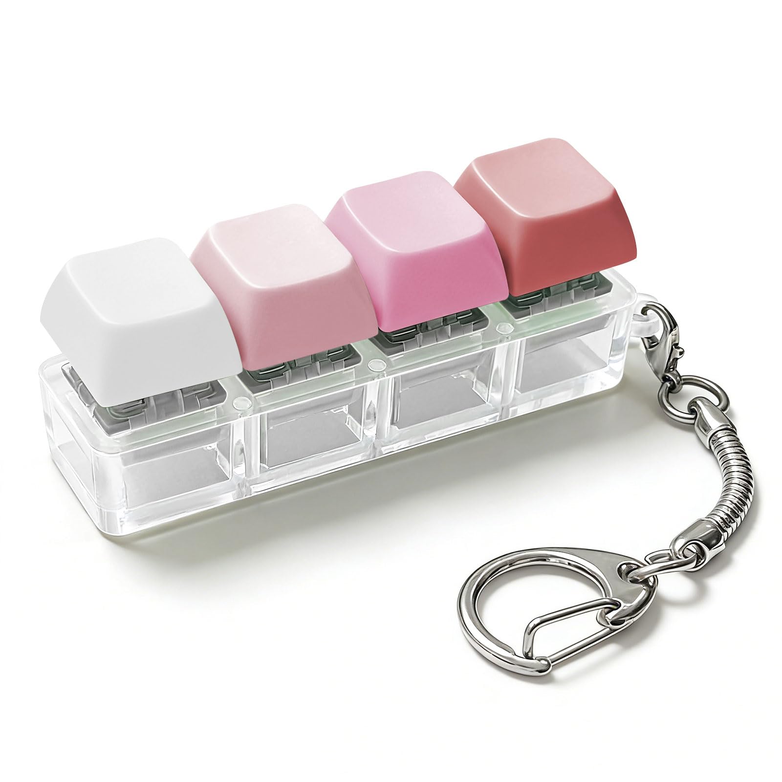 Clavier Fidget – Porte-clés à 4 Boutons Cliquables – Effets Son Et Lumière – Anti-stress Enfant Et Adulte – Coloris Variés