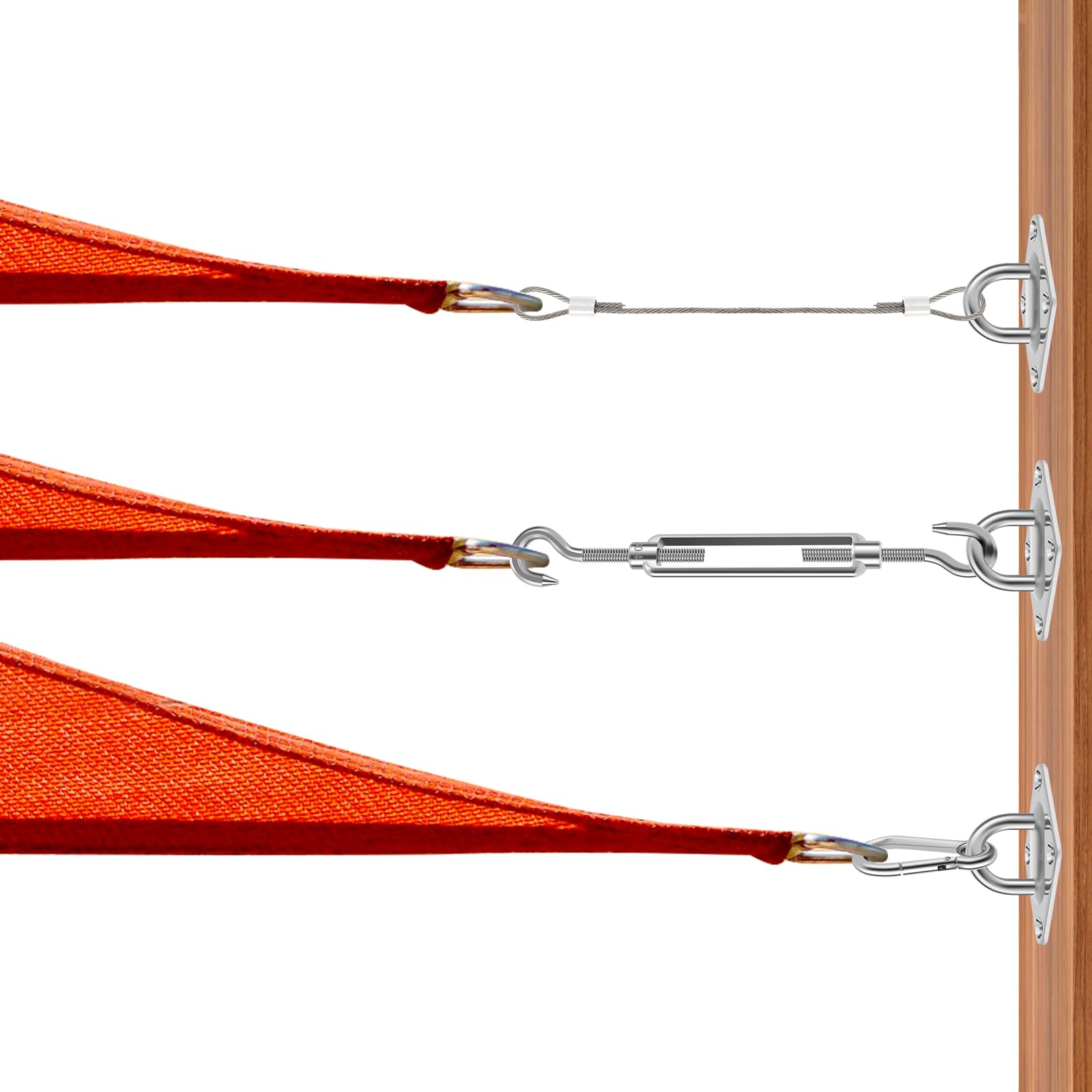 US Sun Shade Sail Hardware Kit 304 Stainless Steel Awning Fixing Installation Kit Adjustable Shade Sail Mounting Kit Awning Attachment for Square Triangle Rectangle Shade Canopy(Style 1)