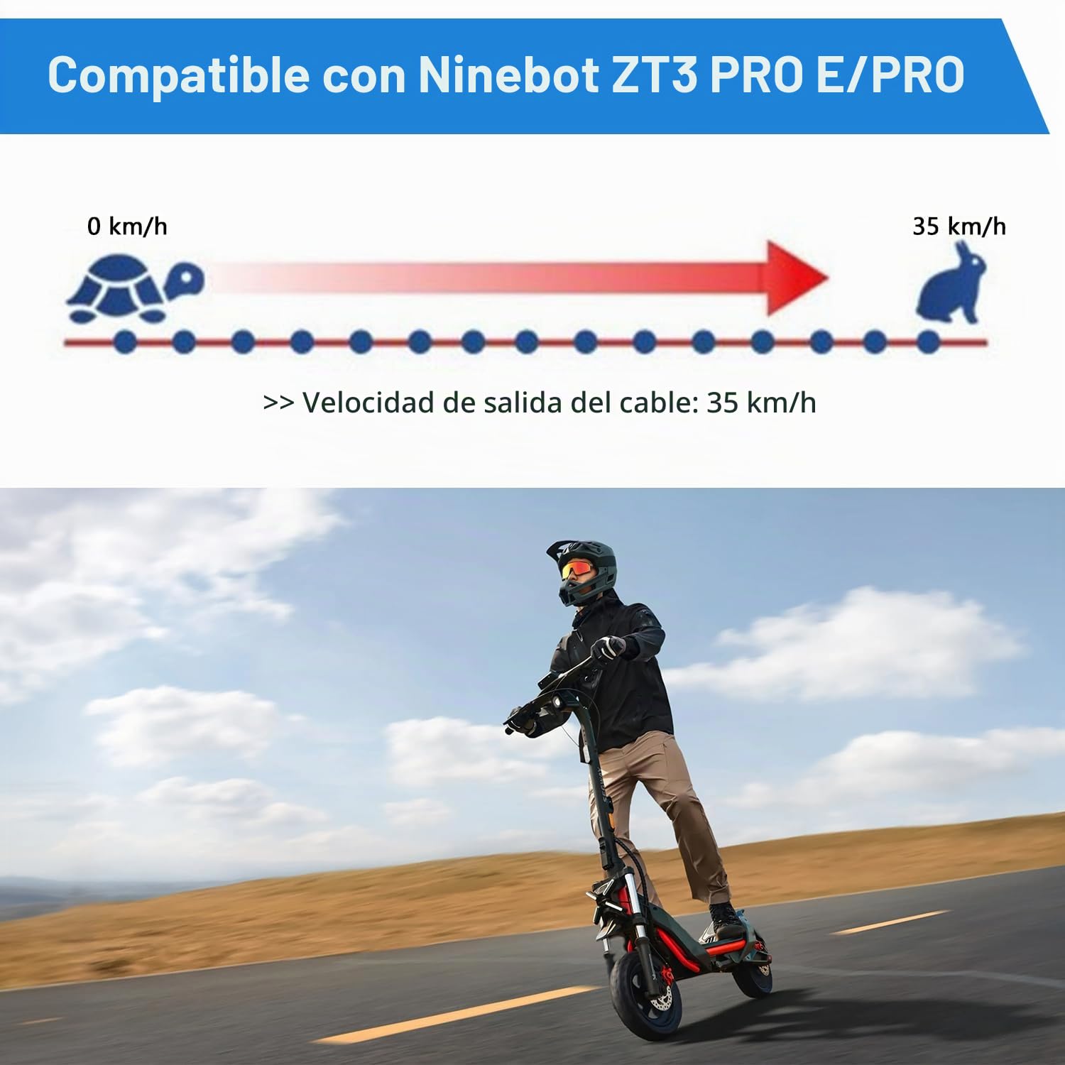 Regulador de velocidad para scooter eléctrico Segway Ninebot ZT3 PRO D/PRO E, liberación de la velocidad máxima de 35 km/h, cable de conexión Plug & Play para mantenimiento, prueba y montaje de