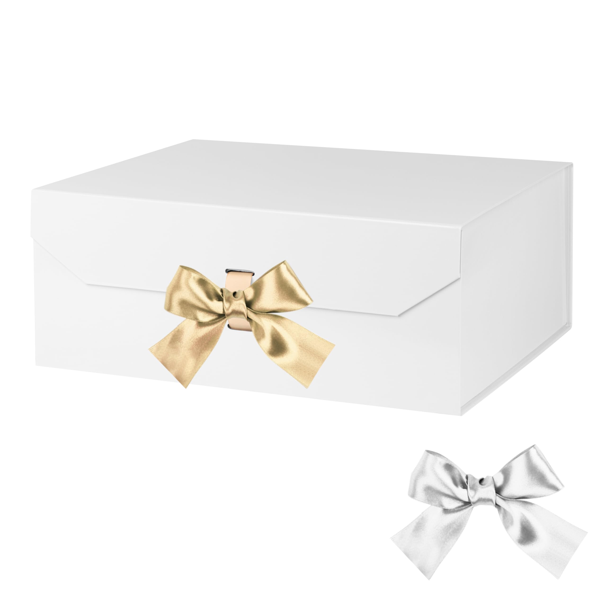 GoooodGift White Gift Box Large 13x11x5.3 Inches, White Gift Boxes for Presents with Magnetic Closure Lid, Luxury Gift Box Rectangle Collapsible Boxes for Gift Packaging (Glossy White) — image 1