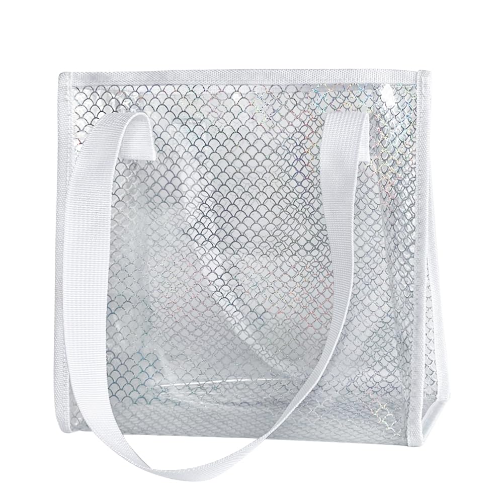 ONEART Clear Tote Bag PVC Holographic Waterproof Small Handbag Transparent Daily Shopping Pouch Bag