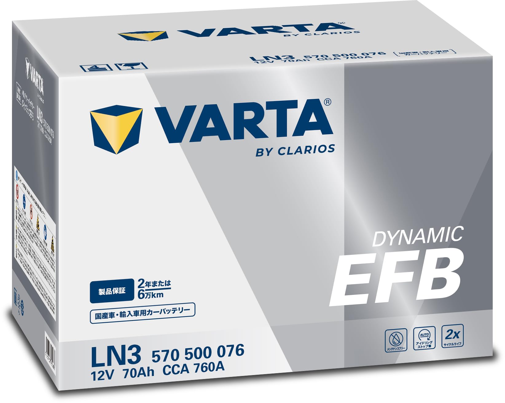 Amazon | VARTA(バルタ) Dynamic EFB LN3 EFB (570 500 076) 輸入車