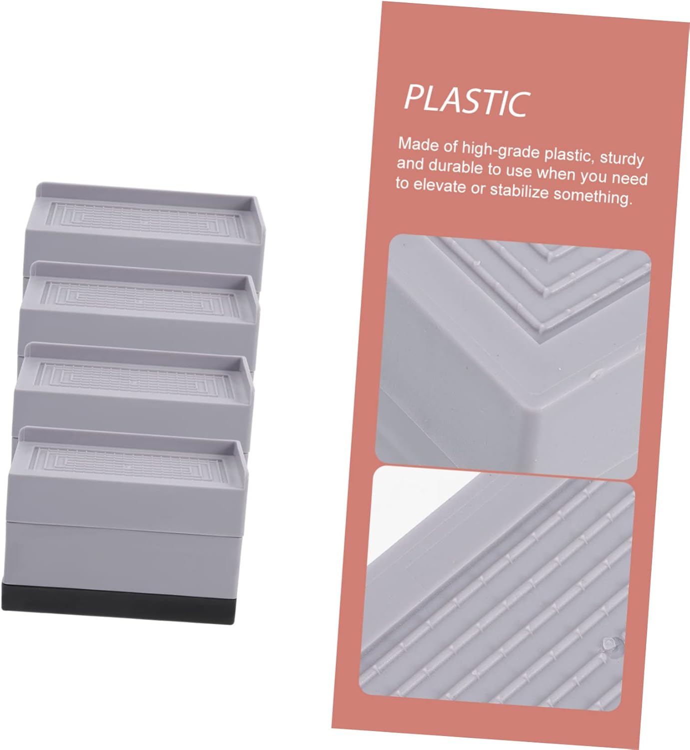 MERRYHAPY 4pcs Elevated Foot Pads Bed Risers Furniture Risers Pp TPU for Couch Sofa Table Legs Bed Frame