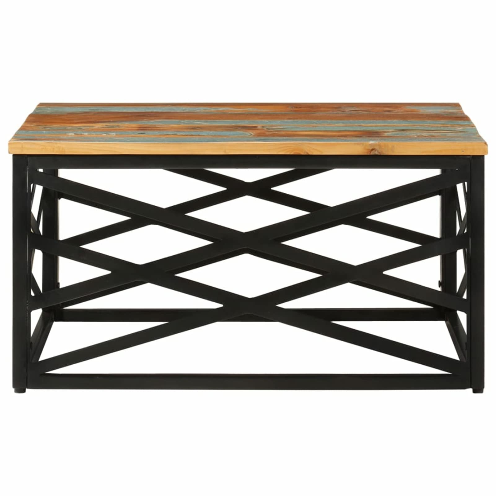 Homgoday Table basse 68 x 68 x 35 cm en bois recyclé massif, table d'appoint pour canapé, table d'appoint pour salon, salle de réception d'invités, chambre à coucher et mobilier de bureau