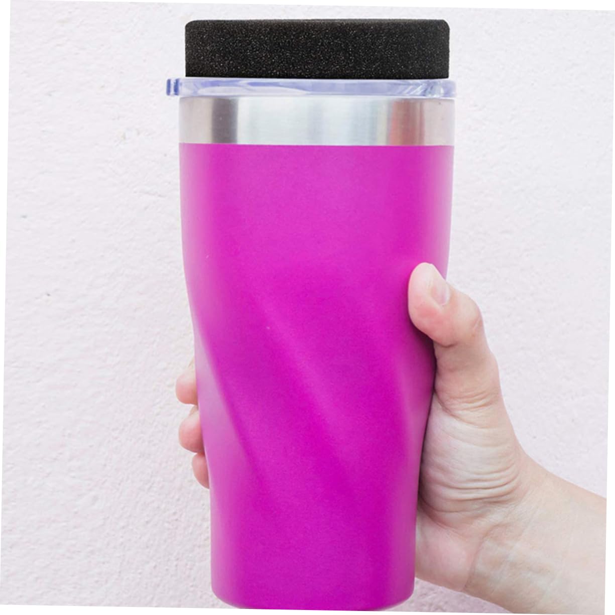 4 Pezzi Spugne Cilindriche In Schiuma Per Girare Tazze - Nero, 9x12 Cm