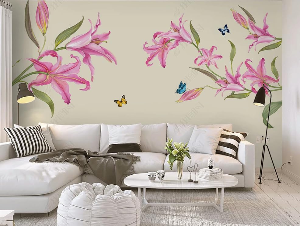Papier peint intissé campagne florale pour masquer un mur nu