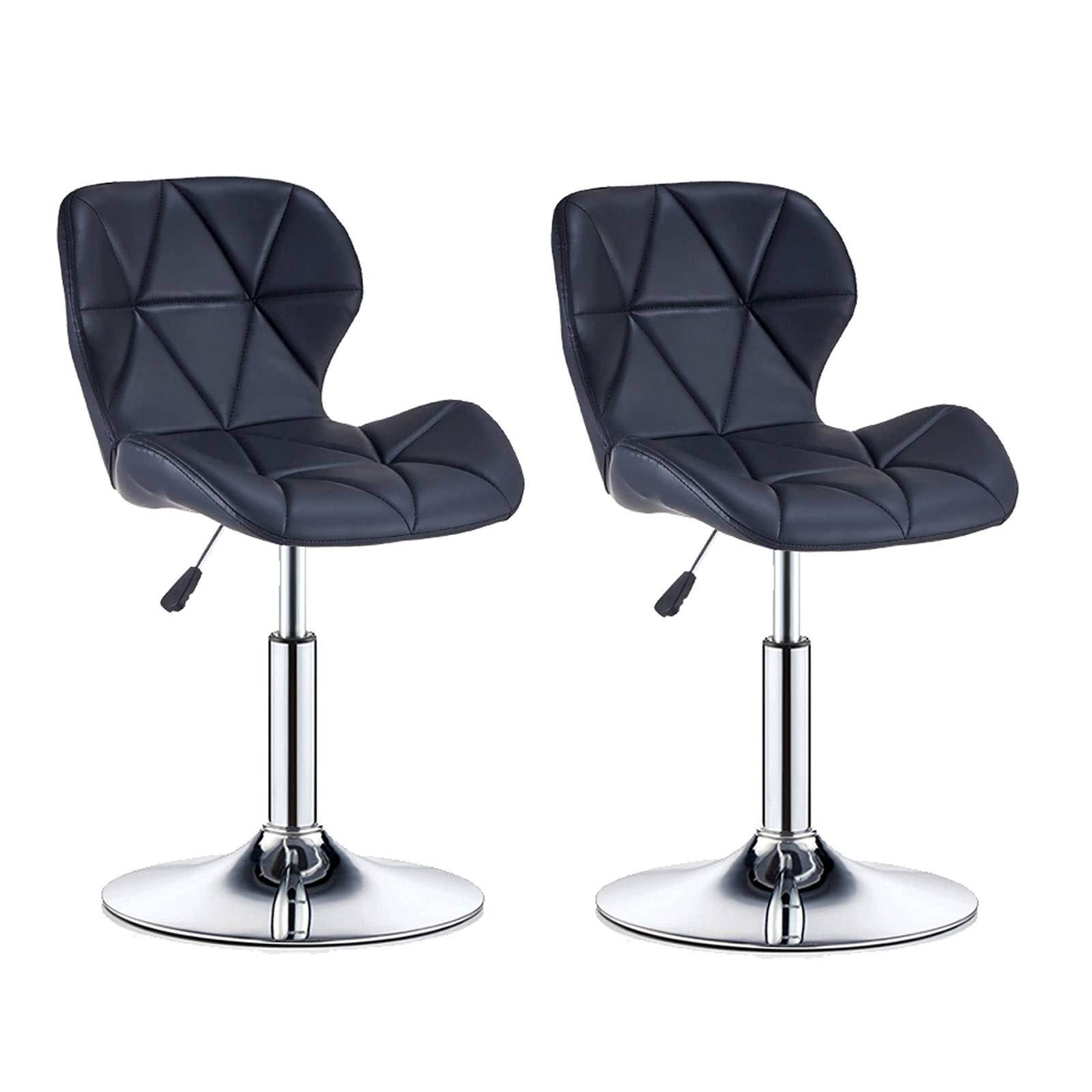 AYCDL Barstool Swivel Bar Stools Set Of 2, Adjustable Counter Bar Stool, Modern PU Leather Barstools, For Home/Kitchen/Pub/Dining,Black-2 pcs
