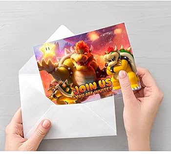 Amazon | ZPLHBHX 16パック クッパ誕生日招待カード 封筒付き